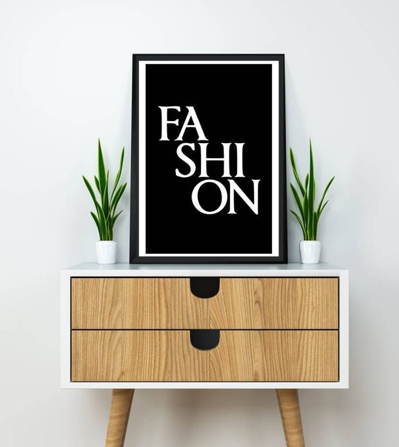 Fashion Wall Art Print, Fashion Printable Black Poster, Fashion Decor ...
