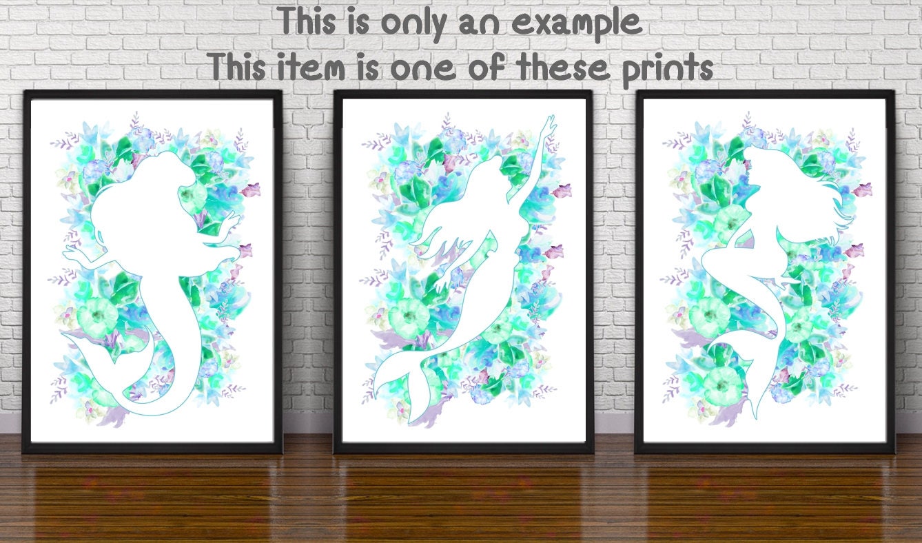 Printable Mermaid Party Decor Nursery Art for Digital - Etsy