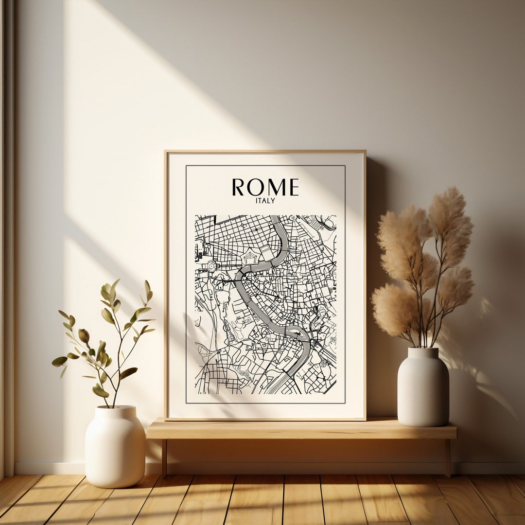 Rome Poster for Digital Download, Printable Wall Art, Italy Print, Map ...