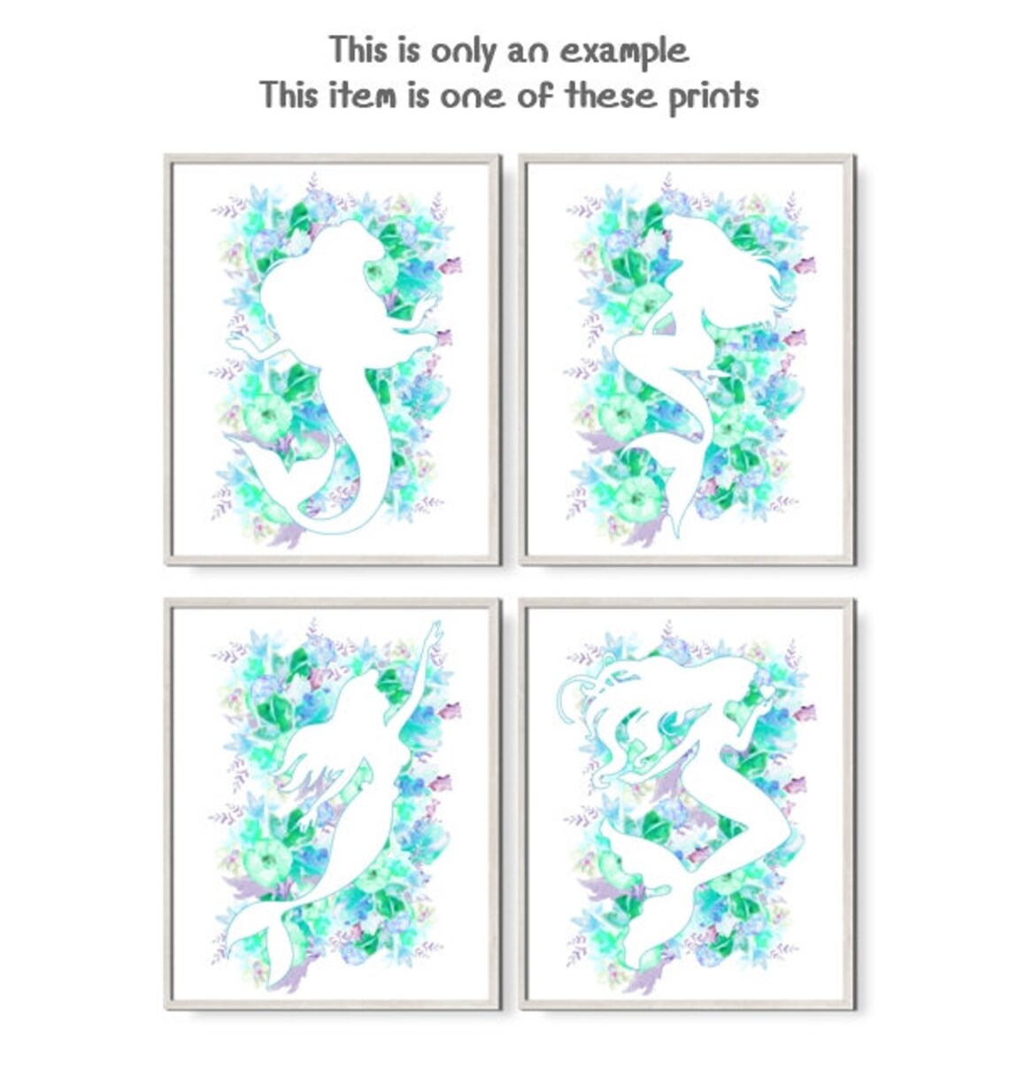 Printable Mermaid Party Decor Nursery Art for Digital - Etsy