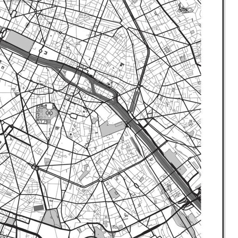 Paris Map Digital Download Paris Print Printable Wall Art - Etsy