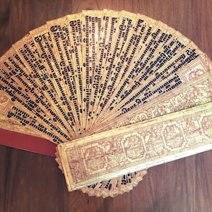Uniquely Beautiful Complete Palibook, Kammavaca, Book, 16-page, Burma, Burmese, 1800s-1900s, Sarsekyo, Ribbon, Buddhist, Monk, Sutra