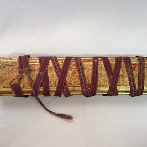Impeccably Illustrated Silver & Gold Gilded Kammavaca Book, 16-page, Burma, Burmese, 1800s-1900s, Sarsekyo, Ribbon, Buddhist, Monk, Sutra