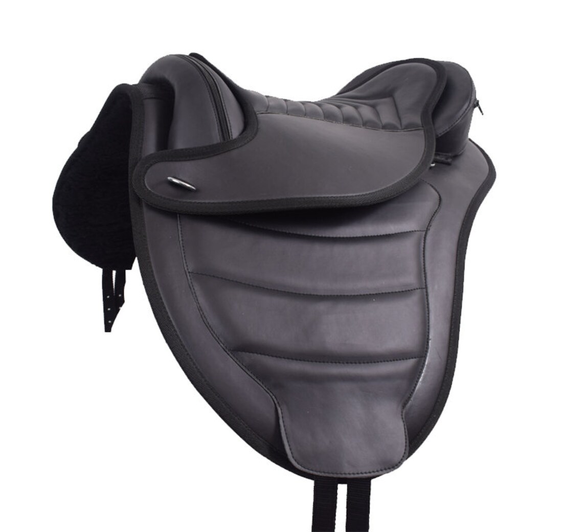 Treeless Bareback Saddle All Purpose Synthetic Saddle Black Etsy