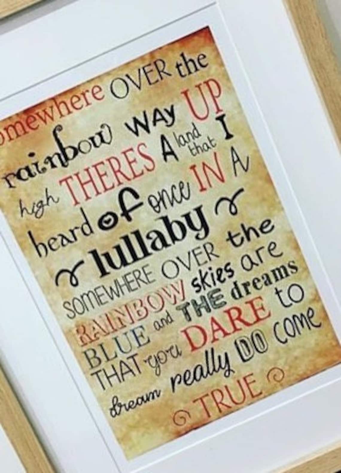 The Wizard of Oz song lyrics Framed print Etsy.de The Wizard of Oz song lyrics Framed print Etsy.de