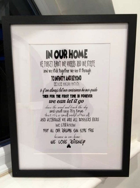 Framed Bespoke Disney Typography Print With Various Disney Etsy Framed Bespoke Disney Typography Print With Various Disney Etsy