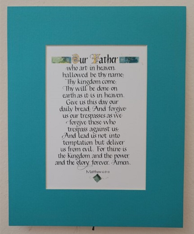 Our Father Who Art in Heaven Matthew 6913 Christian Bible Verse Hand