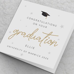 Personalised Graduation Card, Congratulations on your Graduation University Graduation Cards Friends Graduate Name Card Congratulations Card image 1