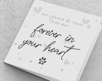 Pet Sympathy Card, Pet Bereavement Card, Dog Sympathy Card, Dog Loss Card, Cat Loss, Rainbow Bridge, Forever in your heart, Thinking of you