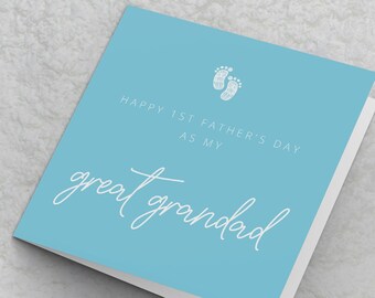 First Fathers Day As My Great Grandad Card, 1st Father's Day Card For Great Grandad 1st Fathers Day Card From Newborn Baby Great Grandchild