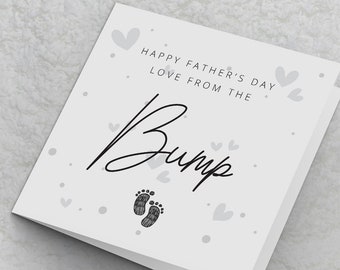 Daddy to be Fathers Day Card - Happy Fathers Day love from the bump - Dad to be Fathers Day Card Fathers Day Card From Bump Expectant Dad