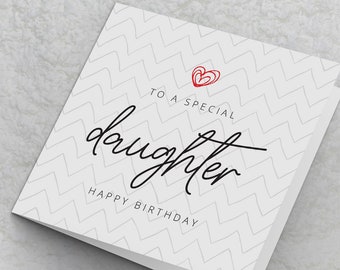 Daughter Birthday Card - To a Special Daughter Happy Birthday - Birthday Card for Daughter Family Birthday Cards From Parents Greeting Card
