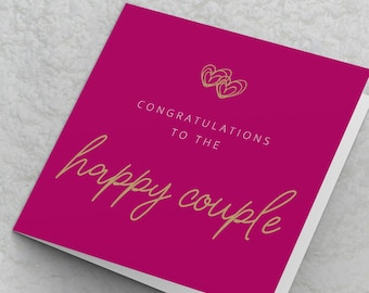 Wedding Card - Congratulations to the Happy Couple - Newlyweds Card Marriage Card Wedding Day Card Newly Married Card Congratulations Card