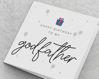 Godfather Birthday Card - Happy Birthday to my Godfather - birthday cards for god father godfather birthday card for godparent Birthday Card