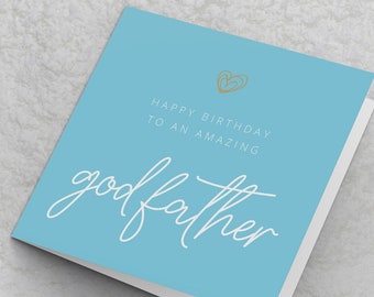 Godfather Birthday Card - Happy Birthday to an amazing Godfather - Birthday Card For Godfather Cards for Godparents Birthday Card