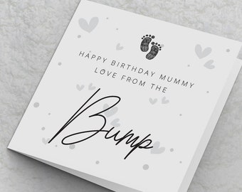 Mummy to be Birthday Card - Happy Birthday Mummy love from the bump - Mum to be Birthday Card Expectant Mum Birthday Card To Mummy From Bump