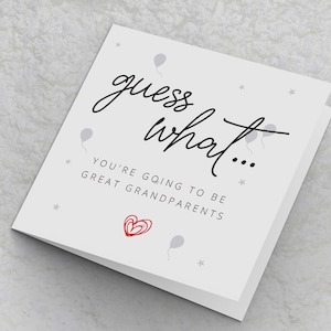 Pregnancy Announcement Card - Guess what… You're going to be Great Grandparents - Baby Announcement Card For Great Grandparents to be Cards