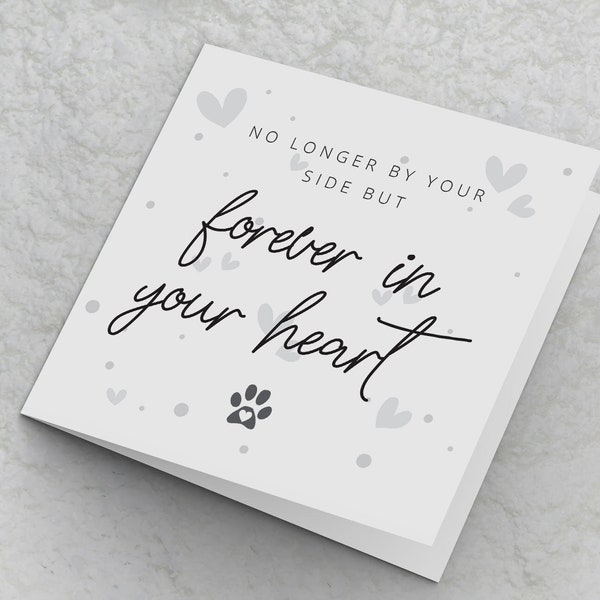 Pet Sympathy Card, Pet Bereavement Card, Dog Sympathy Card, Dog Loss Card, Cat Loss, Rainbow Bridge, Forever in your heart, Thinking of you