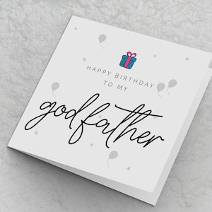 Godfather Birthday Card Happy Birthday to my Godfather birthday cards for god father godfather birthday card for godparent Birthday Card image 1