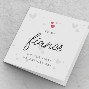 Fiancé 1st Valentines Card - To my Fiancé on our first Valentines Day - Valentines Cards for husband to be Love Card Fiance Valentine Card
