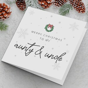 Christmas Card for Aunty and Uncle - Merry Christmas to my Aunty & Uncle - Christmas Cards for Family Xmas Card Festive Christmas Card