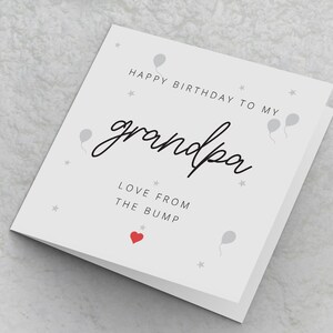 Grandpa to be Birthday Card From Baby Bump Happy Birthday to my Grandpa love from the bump Card New Grandparent to be Grandad Birthday Card