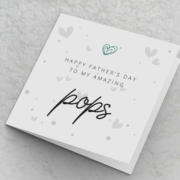 Fathers Day Card For Pops, Pops Father's Day Card, Fathers Day Cards For Grandad Pops, to my amazing pops, Grandfather Cards For Fathers Day