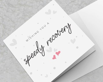 Get Well Soon Card, Wishing you a speedy recovery card, Thinking of You Card, Hope you feel better, Well wishes Heartfelt Compassionate Card