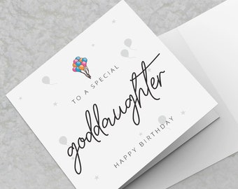 Goddaughter Birthday Card - To a special Goddaughter Happy Birthday - family birthday cards for godchild card for goddaughter Birthday Card