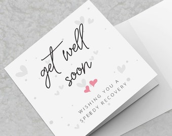 Get Well Card, Speedy Recovery, Thinking of You, Get Well Soon Card, Wishing you a speedy recovery, Well wishes Heartfelt Compassionate Card