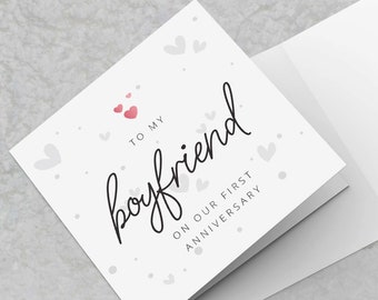 Boyfriend 1st Anniversary Card - To my Boyfriend on our first Anniversary - Anniversary Cards for my boyfriend first year relationship Card