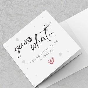 Pregnancy Announcement Card - Guess what… You're going to be a Granny - Baby Announcement Card For Granny to be expecting New Granny Card