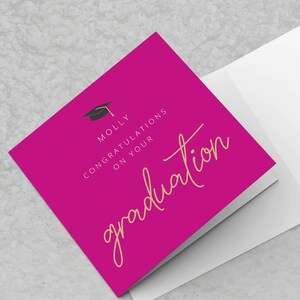 Personalised Graduation Card - Congratulations on your Graduation Name Card - Graduation Cards For Daughter Graduate Congratulations Card image 1