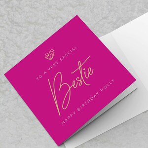 Personalised Bestie Birthday Card - To a very special Bestie Happy Birthday - Birthday card for Best Friend Bestie Birthday card for Bestie immagine 1