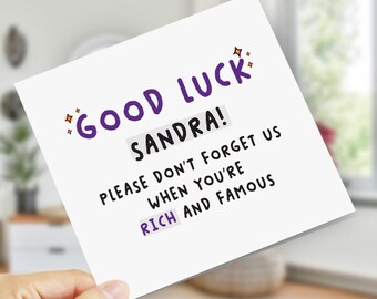 Personalised Leaving New Job Card - You'll Be Missed Retirement Card - Customised Colleague Leaving Card - When You’re Rich & Famous