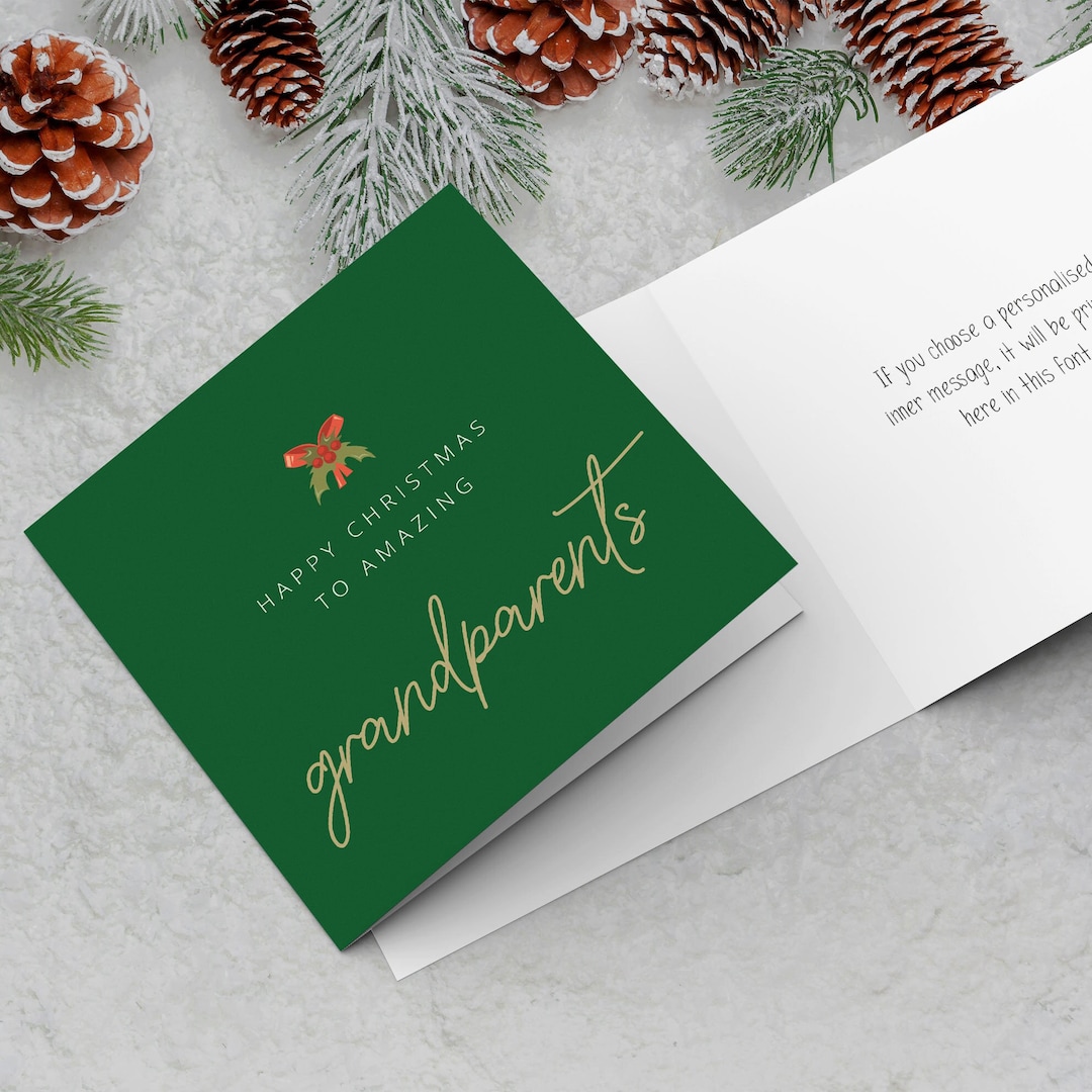 Grandparents Christmas Card Happy Christmas to Amazing Grandparents