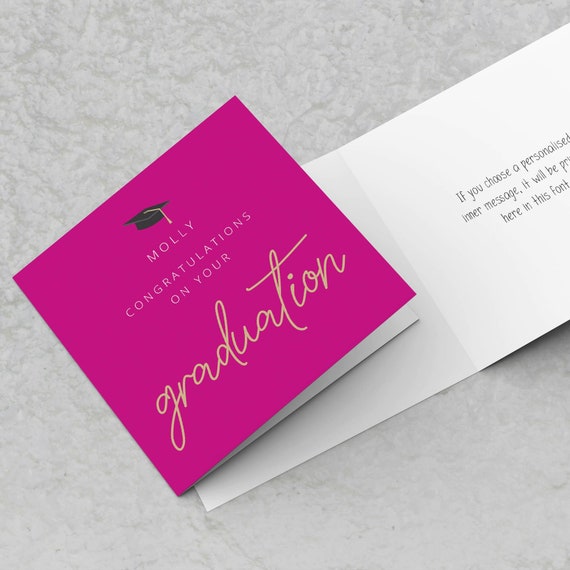 Personalised Graduation Card - Congratulations on your Graduation Name Card - Graduation Cards For Daughter Graduate Congratulations Card