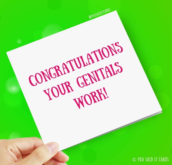 Felicidades Tus Genitales Funcionan Embarazo Divertido Y Etsy