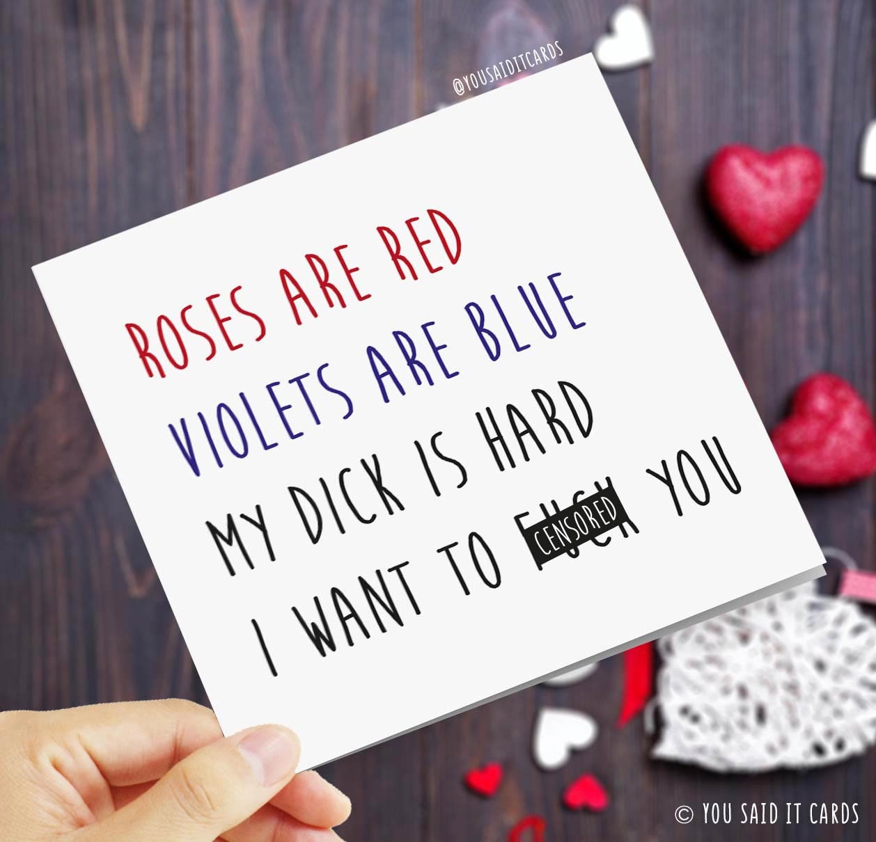 Roses Are Red Violets Are Blue, My Dick is Hard I Want to Fuck You - Rude  Funny Offensive Novelty Greeting Sex Banter Love Valentines Cards - Etsy
