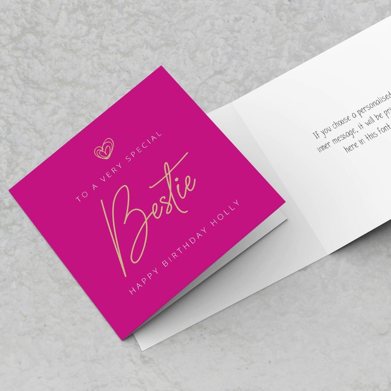 Personalised Bestie Birthday Card - To a very special Bestie Happy Birthday - Birthday card for Best Friend Bestie Birthday card for Bestie immagine 1