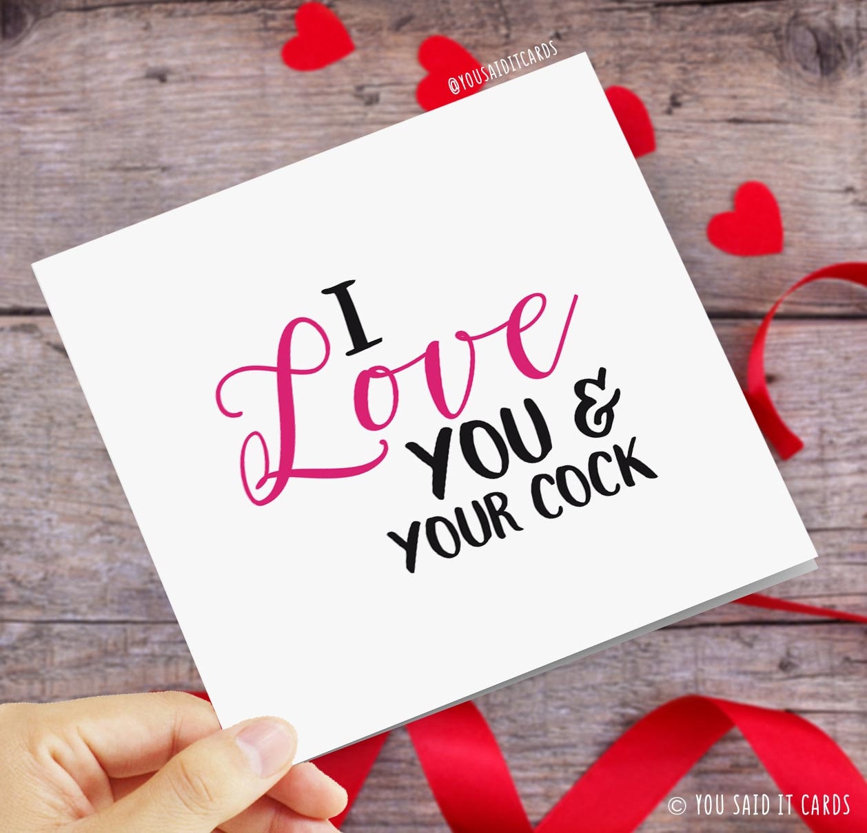 I Love You And Your Cock Funny Rude Offensive Greeting Cards Etsy
