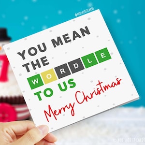 You Mean The Wordle To Us Merry Christmas - Funny Christmas Cards Novelty Card Xmas Card Humour Craze Wordle Puzzle Card Word Christmas Card