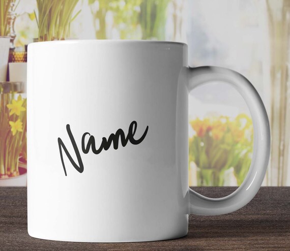Write name on sale on coffee mug