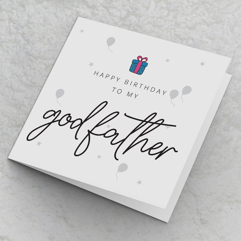 Godfather Birthday Card Happy Birthday to my Godfather birthday cards for god father godfather birthday card for godparent Birthday Card image 1