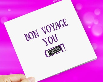 Funny  Rude Bon Voyage Leaving Card - Insulting Farewell Greeting  You Said It - Offensive Goodbye Card