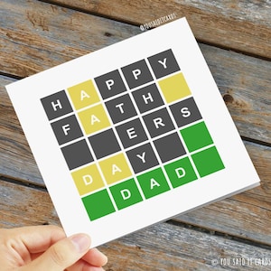 Happy Fathers Day Dad Wordle Card - Funny Fathers Day Cards Novelty Card For Dad Craze Wordle Puzzle Card Words Parent Fun Father&#39;s Day Card