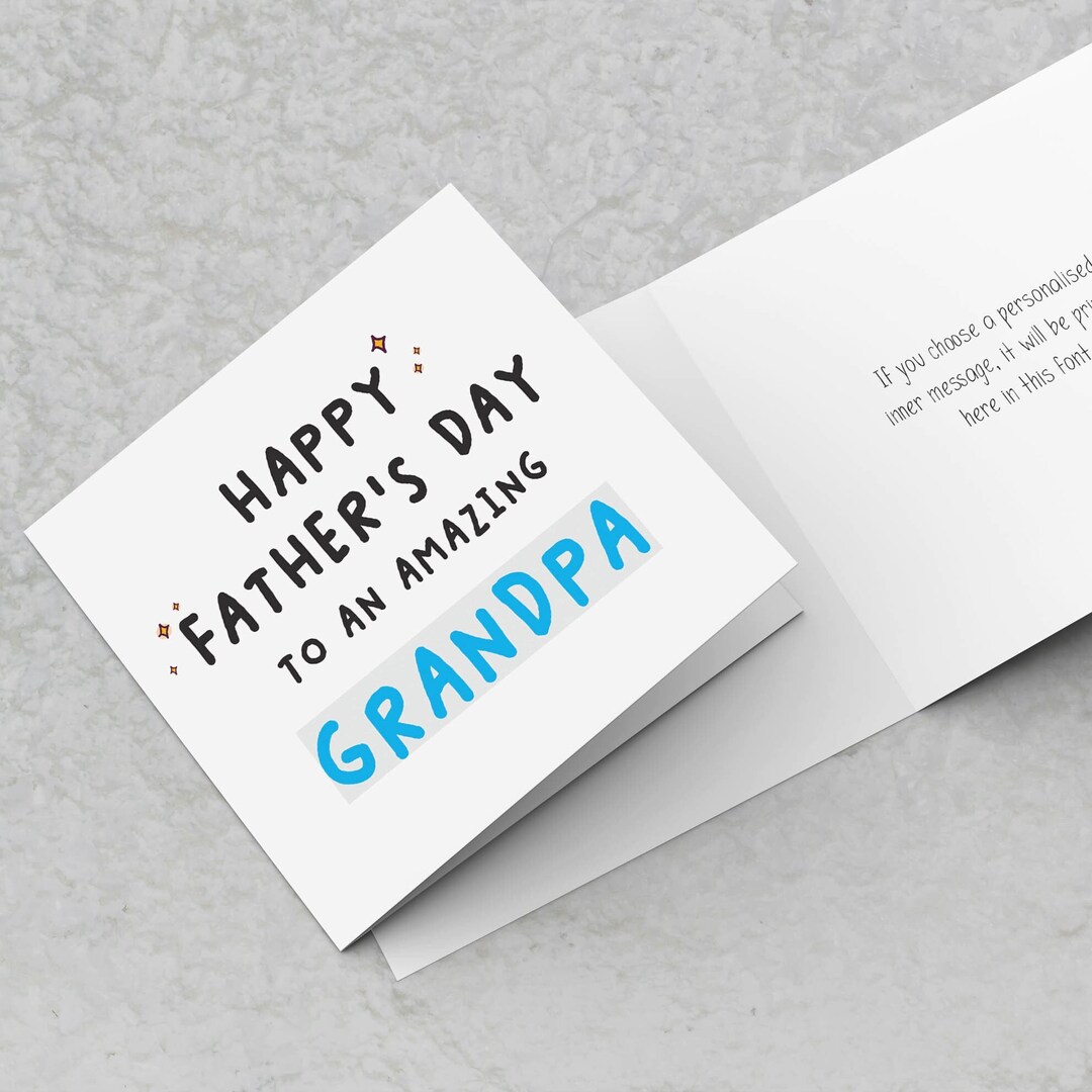 Fathers Day Card for Grandpa, to an Amazing Grandpa Simple Fathers Day ...