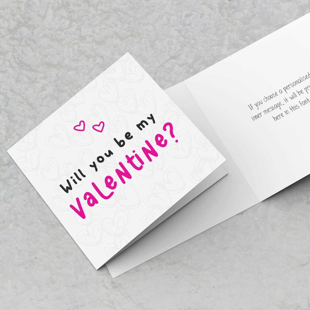 Romantic Valentines Card, Will You Be My Valentine? Valentine's Card ...