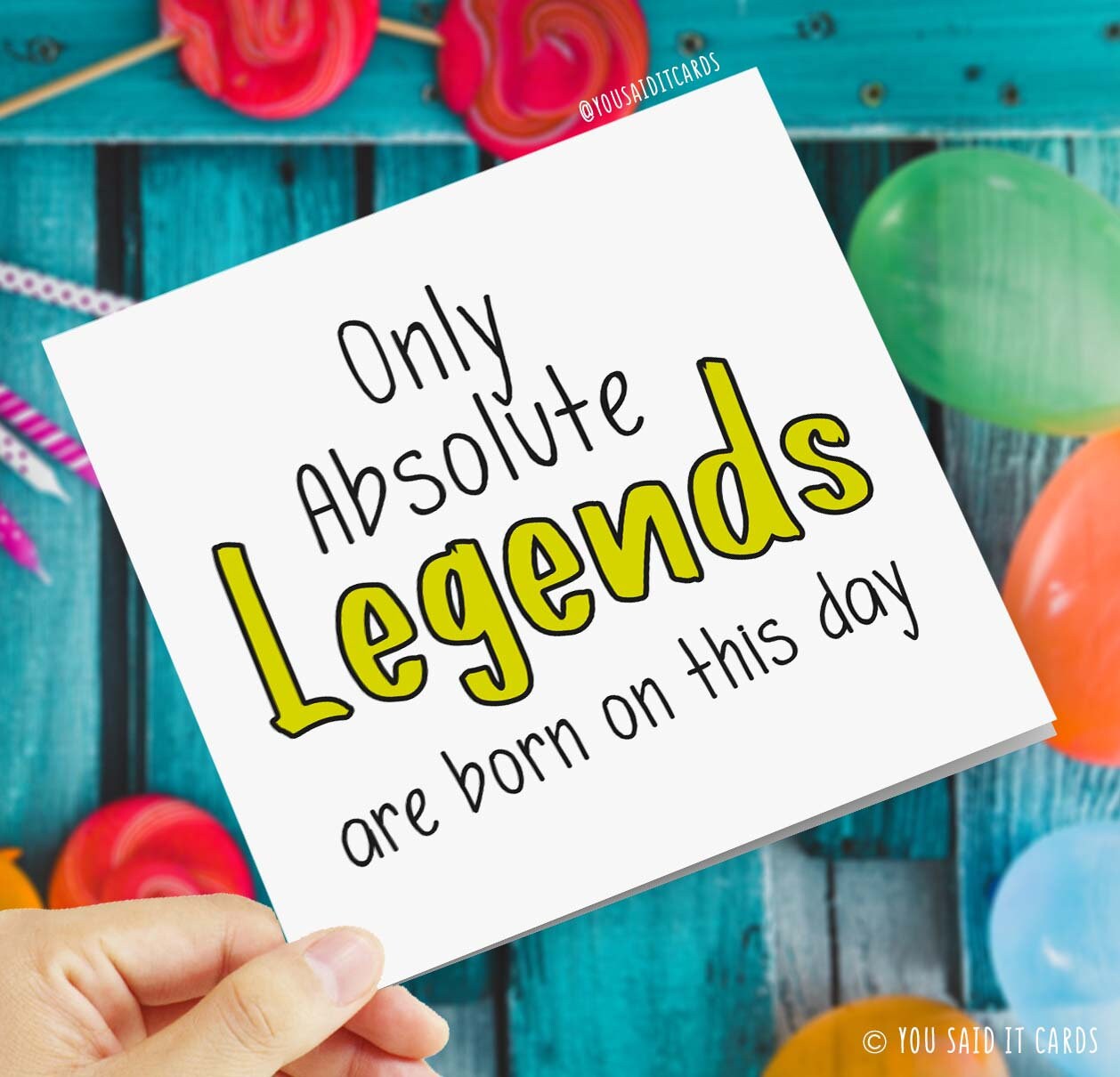 Only Absolute Legends are born on this day - Funny Birthday Card Novelty Cards Humorous Birthday Card For Friend Mate Friends Birthday Card