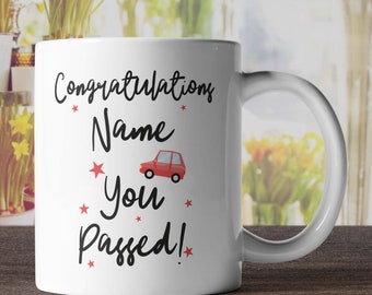 Congratulations You Passed Personalised Name Mug Customised Gift New Driver Gifts You Passed Present Achievement Mugs Driving Test Cups Mug